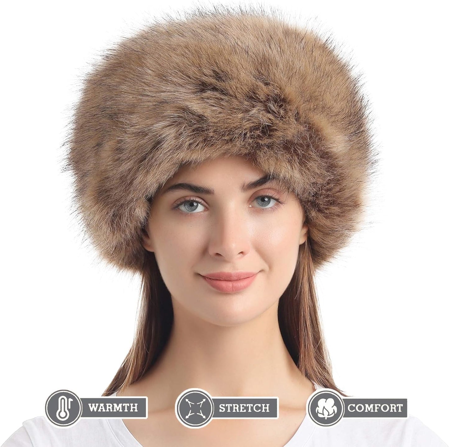 Women'S Winter Faux Fur Cossak Russian Style Hat Warm Cap