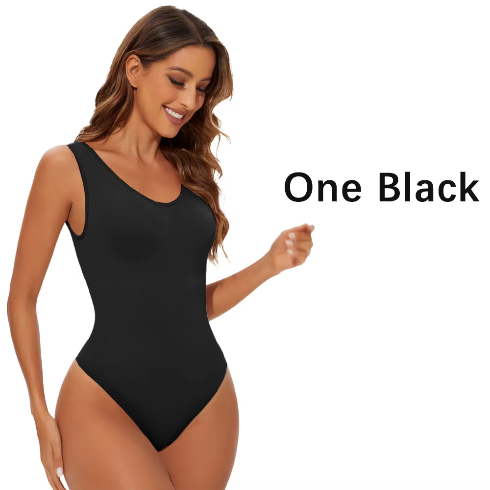 Shapewear Bodysuit Thong Fajas Body Shaper for Women Seamless Light Tummy Control Slimming Flat Belly Underwear Open Crotch