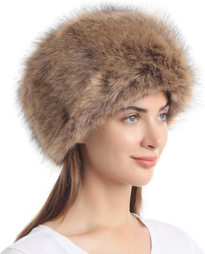 Women'S Winter Faux Fur Cossak Russian Style Hat Warm Cap