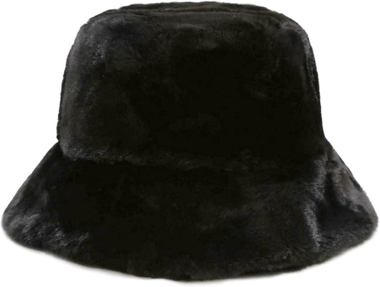 Faux Fur Bucket Hat – Fluffy Fuzzy Plush Warm Winter Hat Soft Cozy for Women Men Teens