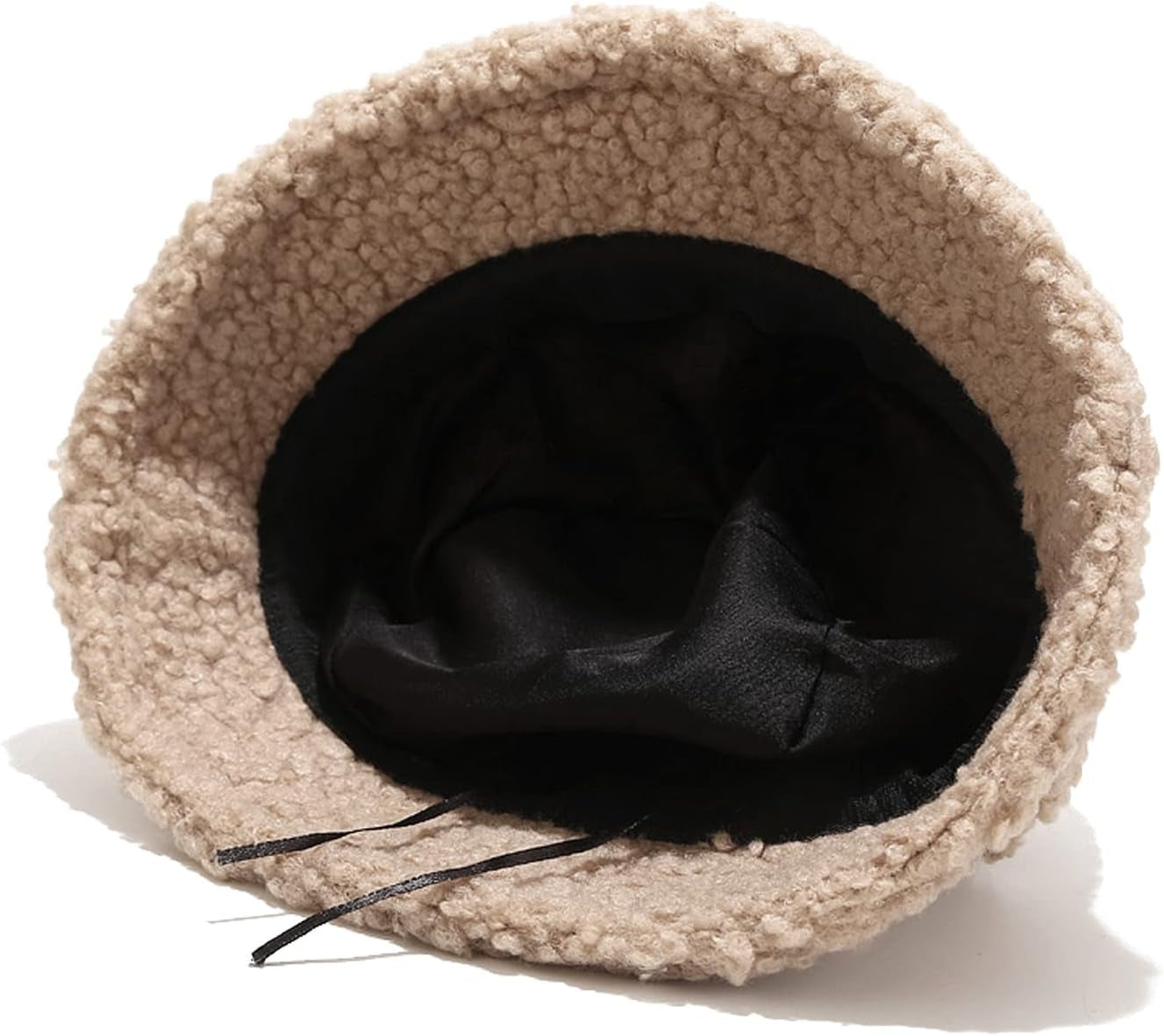 Winter Warm Plush Fuzzy Bucket Hat Faux Fur Shearling Fisherman Hats for Women