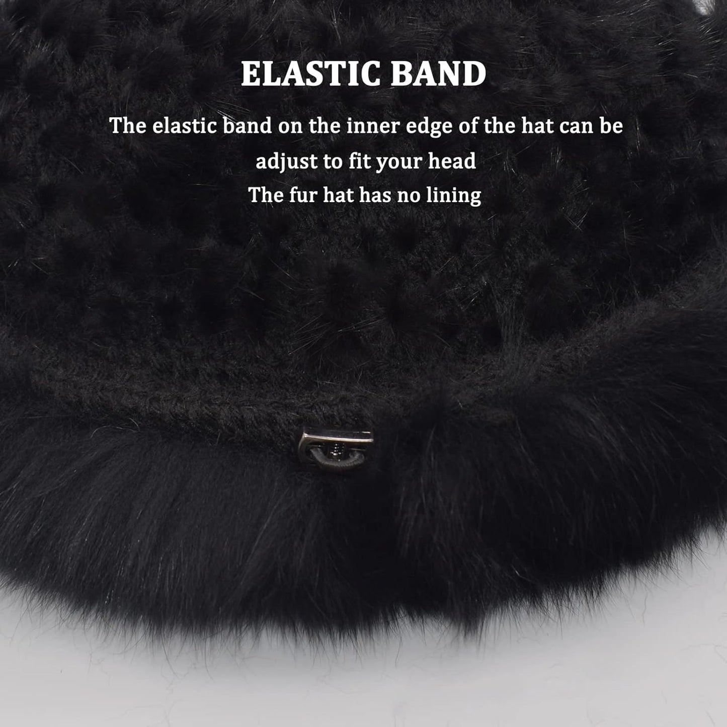 Mink Hat Real Fur Hat Knit Furry Womens Russian Hat Fur Hat for Women with Elastic