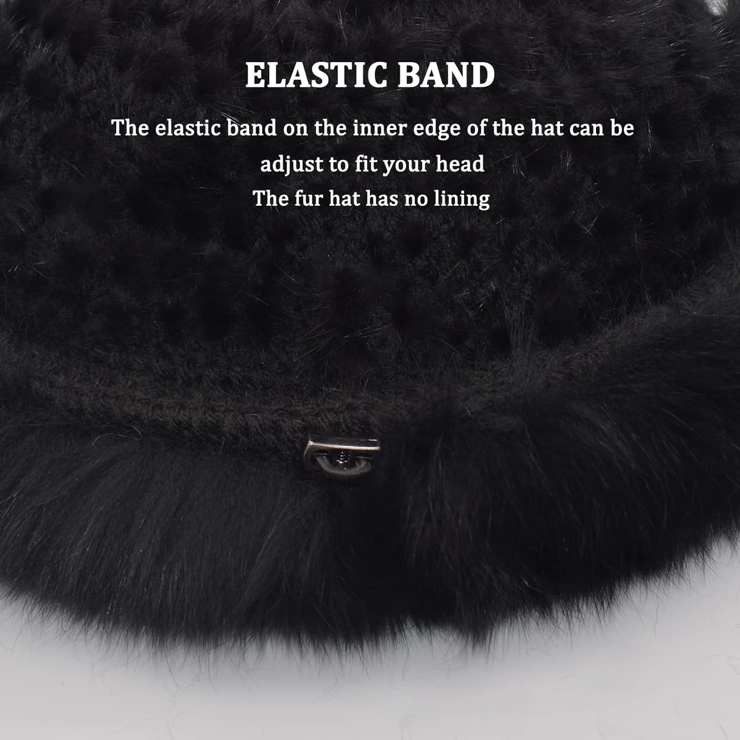 Mink Hat Real Fur Hat Knit Furry Womens Russian Hat Fur Hat for Women with Elastic