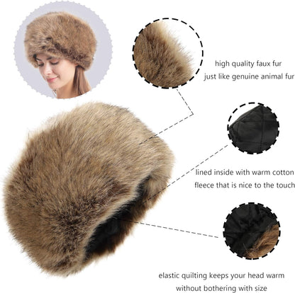 Women'S Winter Faux Fur Cossak Russian Style Hat Warm Cap