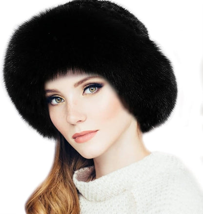 Mink Hat Real Fur Hat Knit Furry Womens Russian Hat Fur Hat for Women with Elastic