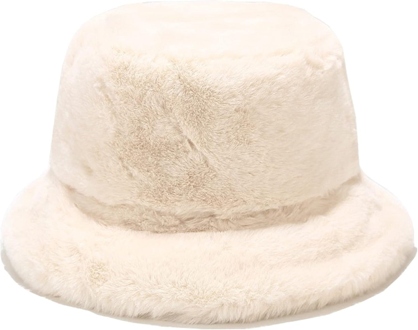 Women'S Winter Faux Fur Fuzzy Warm Bucket Hat