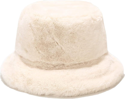 Women'S Winter Faux Fur Fuzzy Warm Bucket Hat
