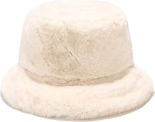 Women'S Winter Faux Fur Fuzzy Warm Bucket Hat