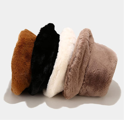 Women'S Winter Faux Fur Fuzzy Warm Bucket Hat