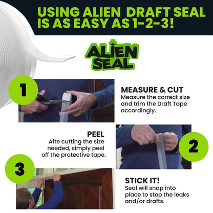 Alien Seal 1.4 In. X 49 Ft. Transparent Anti-Draft Insulation Seal Tape (3-Pack)