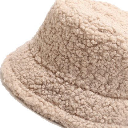 Winter Warm Plush Fuzzy Bucket Hat Faux Fur Shearling Fisherman Hats for Women