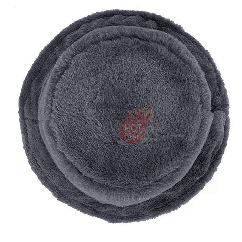 Women Winter Plush Bucket Hat Warm Solid Color Faux Fur Fisherman Cap