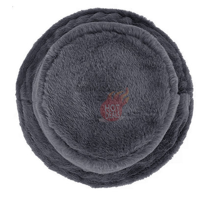 Women Winter Plush Bucket Hat Warm Solid Color Faux Fur Fisherman Cap