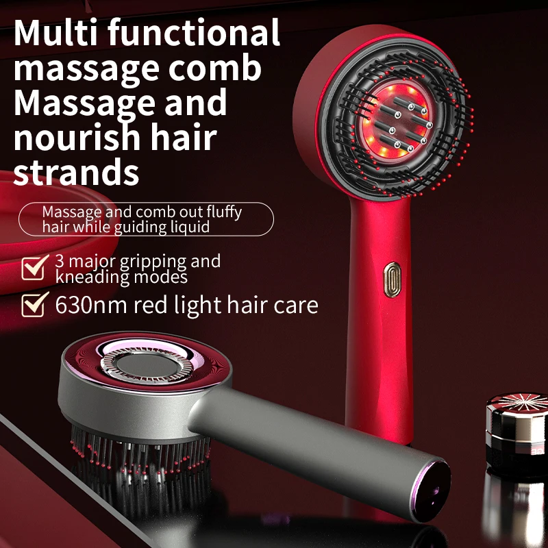 Red Light Vibration Massage Comb