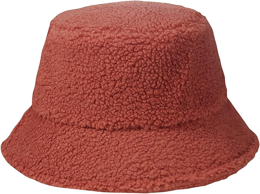 Women Fuzzy Sherpa Teddy Style Vintage Faux Fur Wool Bucket Hat