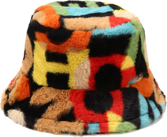 Women'S Winter Faux Fur Fuzzy Warm Bucket Hat