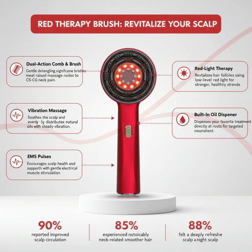 Red Light Vibration Massage Comb